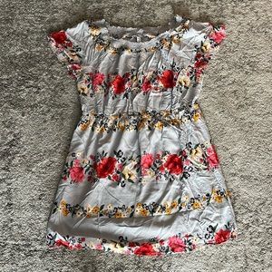 XL grey and floral dress
